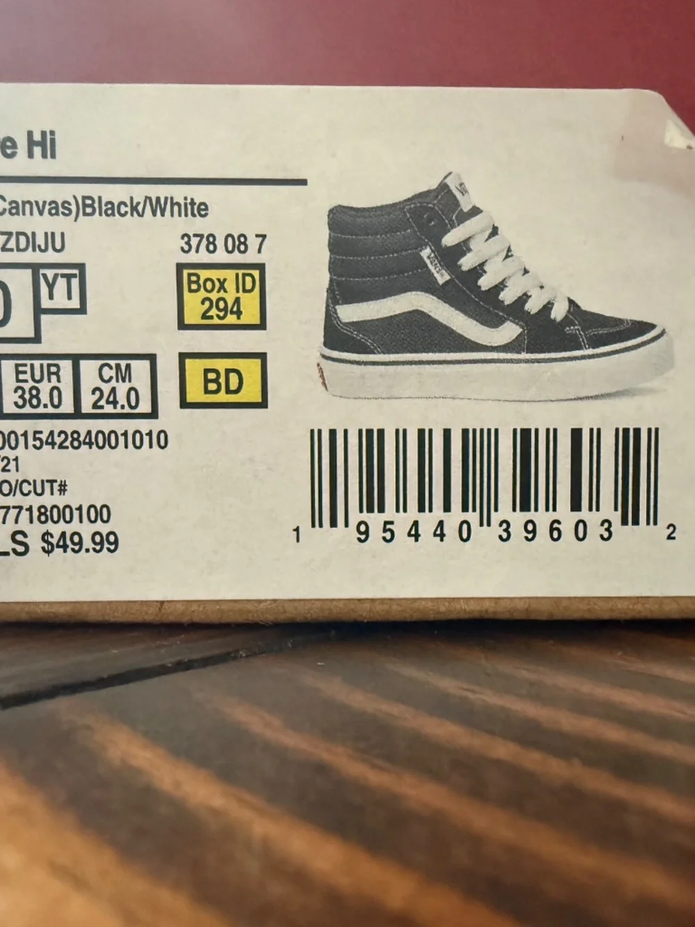Brand New VANS Filmore High-Top Sneakers - Youth Size 6